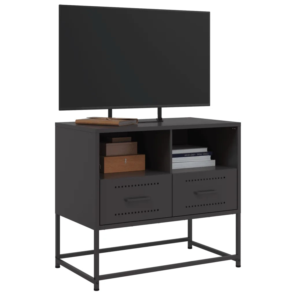 Mobile TV Nero 68x39x60,5 cm in Acciaio 846548