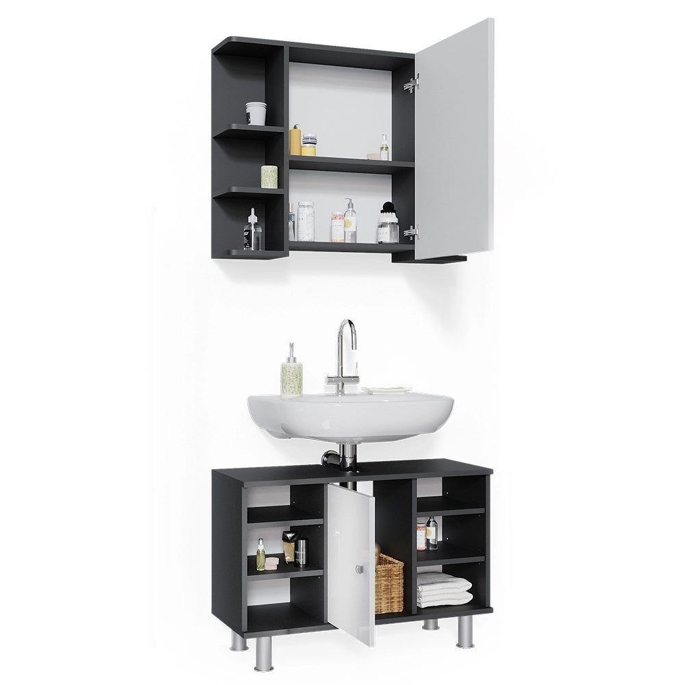 Vicco Set mobili bagno Antracite 2 parti