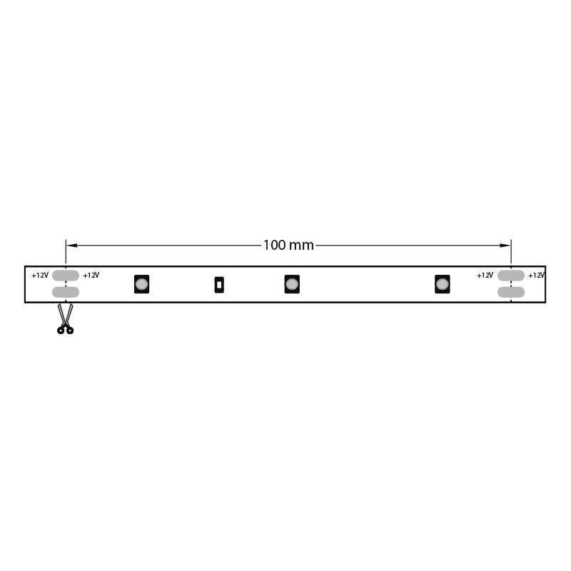 KIT NASTRO 90 LED 300CM 12V 4000K ALIMENTATO