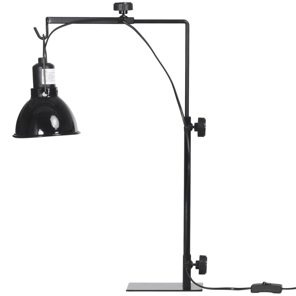 Lampada Riscaldante per Rettili Regolabile - Zephmum - Nero Acciaio 32x9x67 cm
