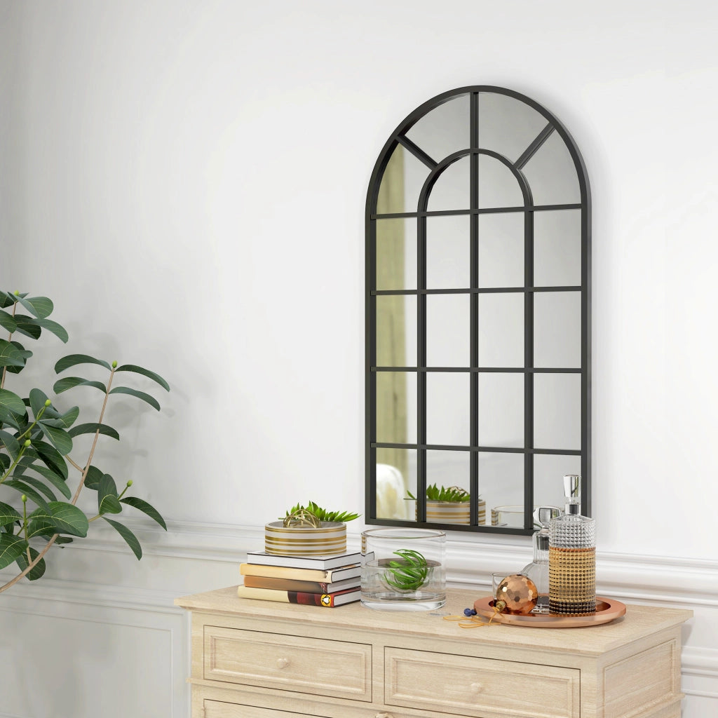 Specchio Decorativo da Parete Moderno ¨C Minimal ¨C Nero 65x110 cm