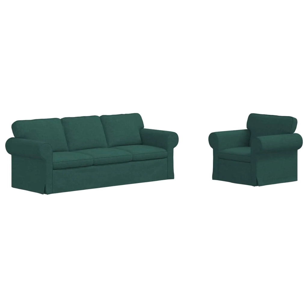 Set di divani 2 pcs Verde Scuro 215 x 82 x 80 cm Tessuto 3407577