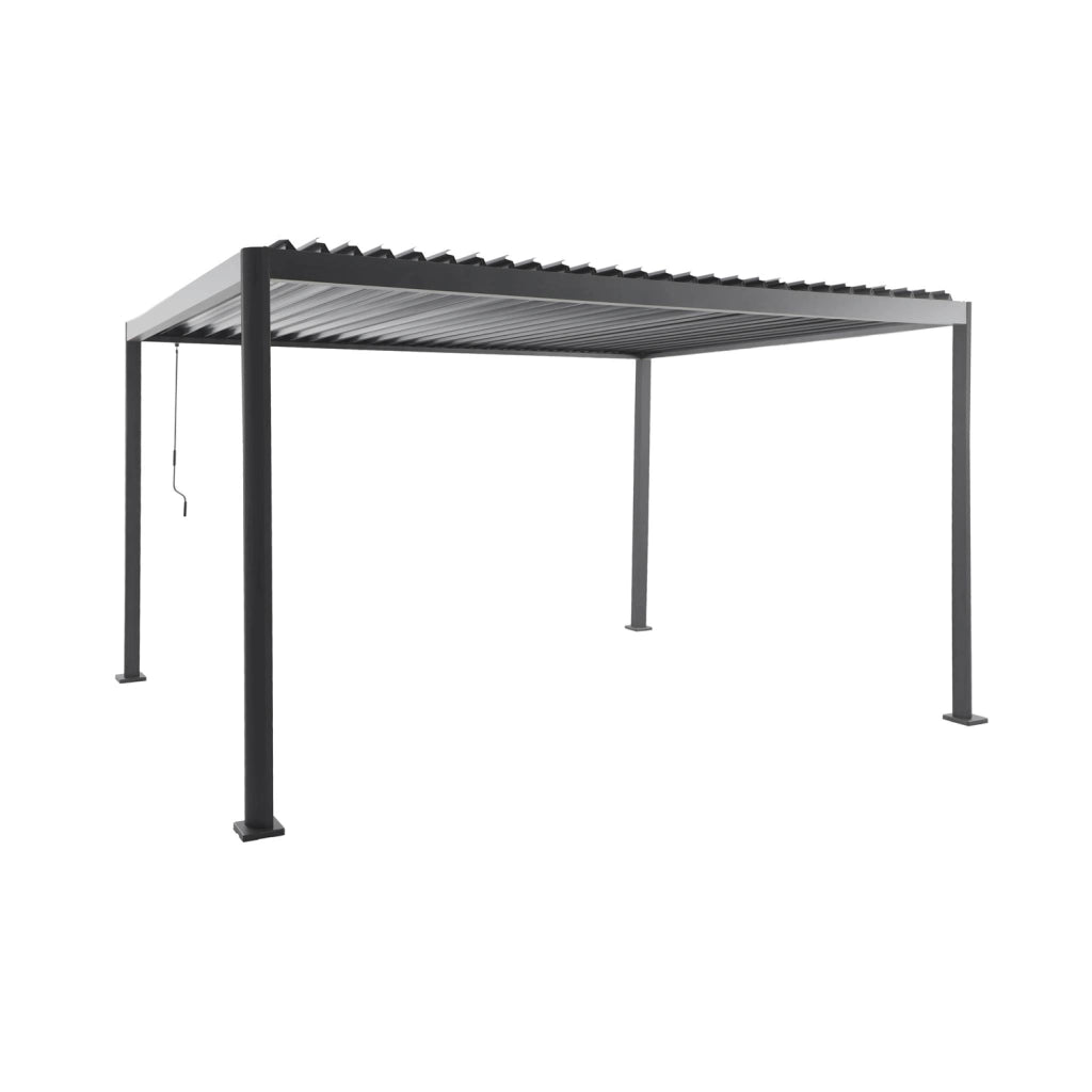Pergola bioclimatica 3x4m in alluminio e acciaio con lamelle