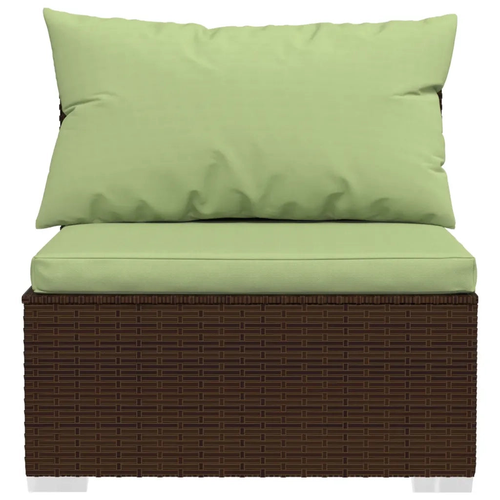 Set Divani da Giardino 5 pz con Cuscini in Polyrattan Marrone 3102188