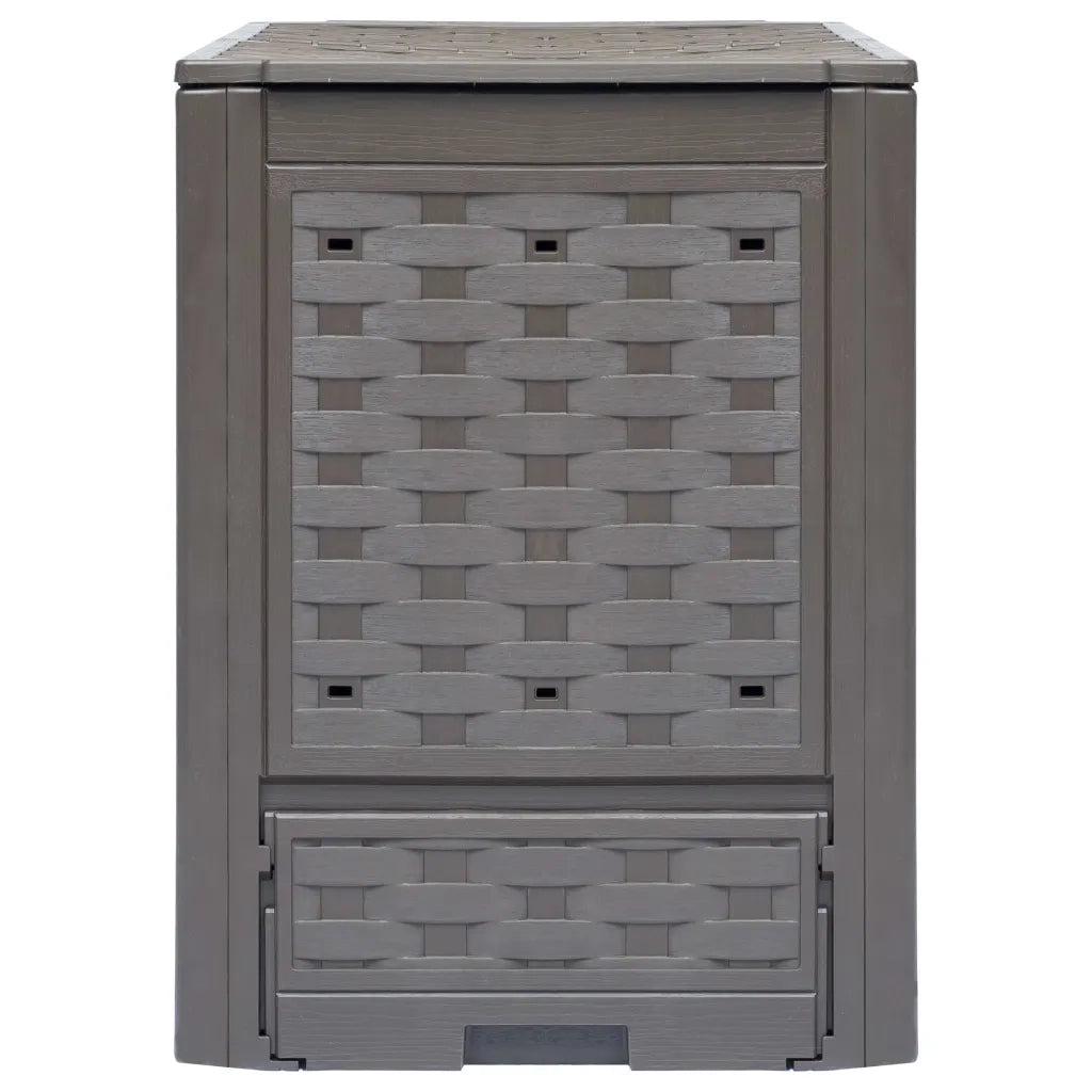 Compostiera Giardino Marrone 60x60x83 cm 300 L Rattan Plastica CFW3730033
