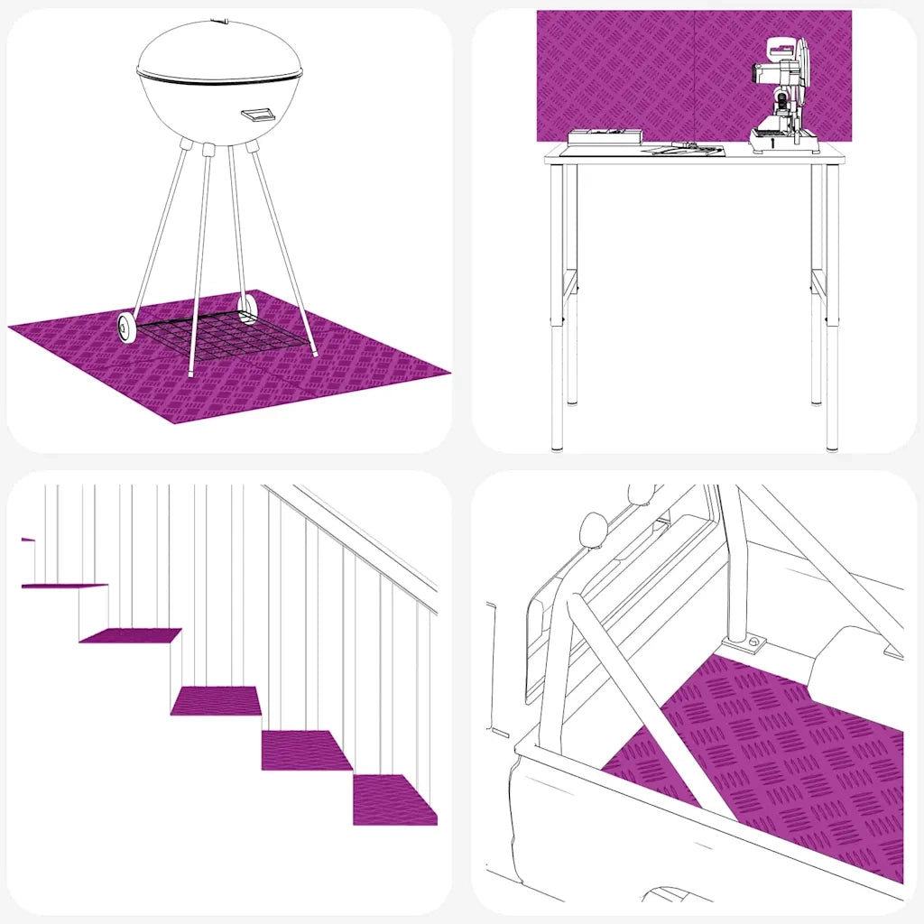 Gradini per Scale 4 pcs Argento 80 x 20 cm Alluminio 4104260