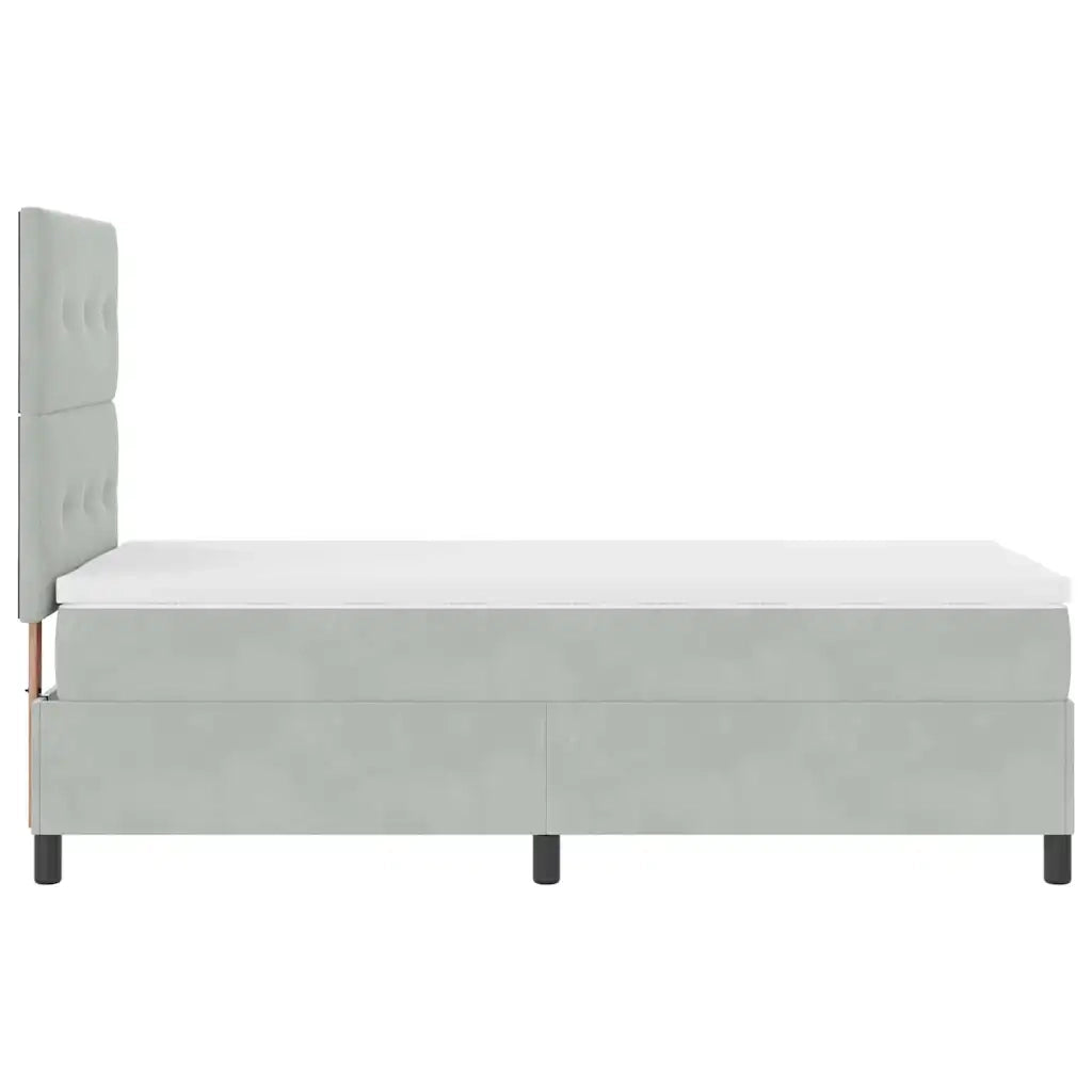 Letto a molle con materasso Grigio chiaro 80 x 200 cm Velluto 3339794