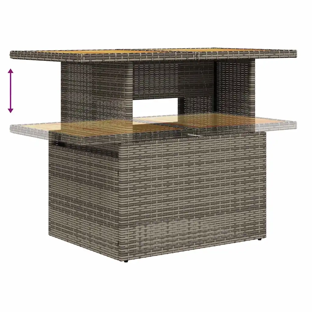 Set Divano Giardino 5 pz con Cuscini Grigio Polyrattan Acacia 3327596