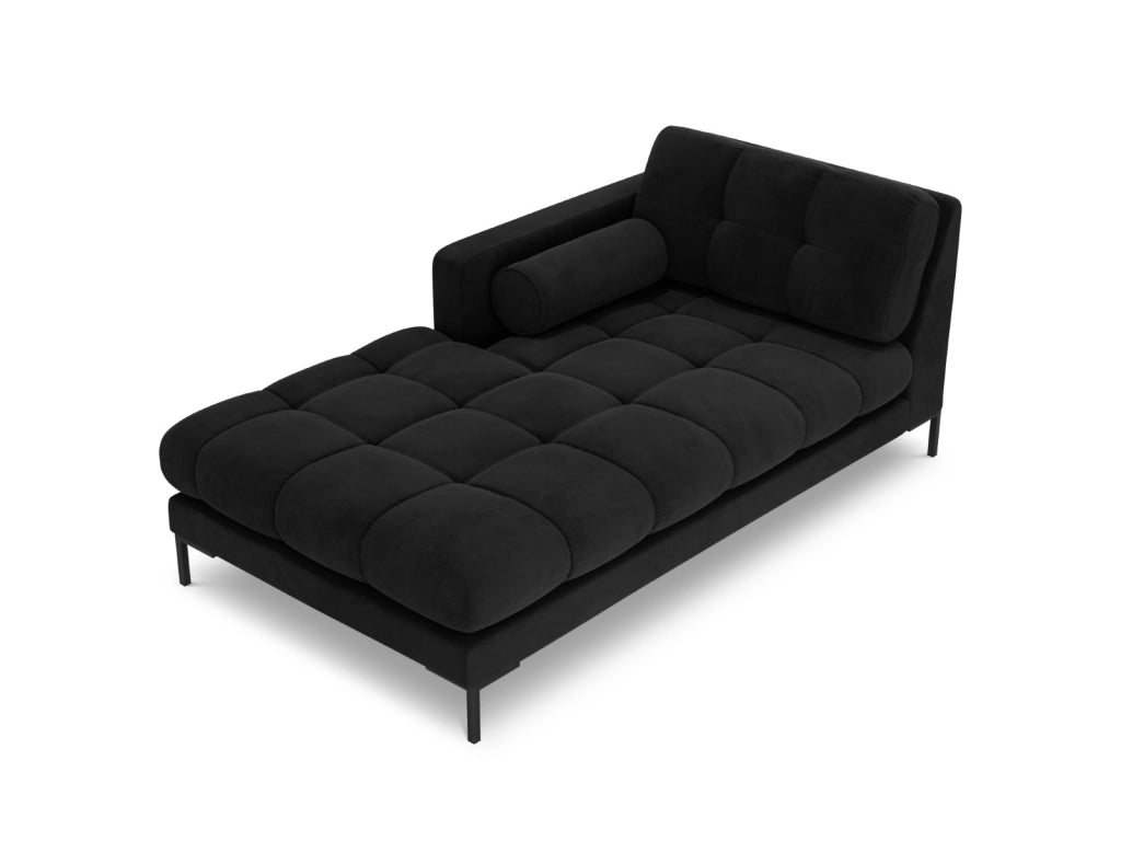 Cosmopolitan Design - Chaise longue sinistra "Bali" in velluto nero 