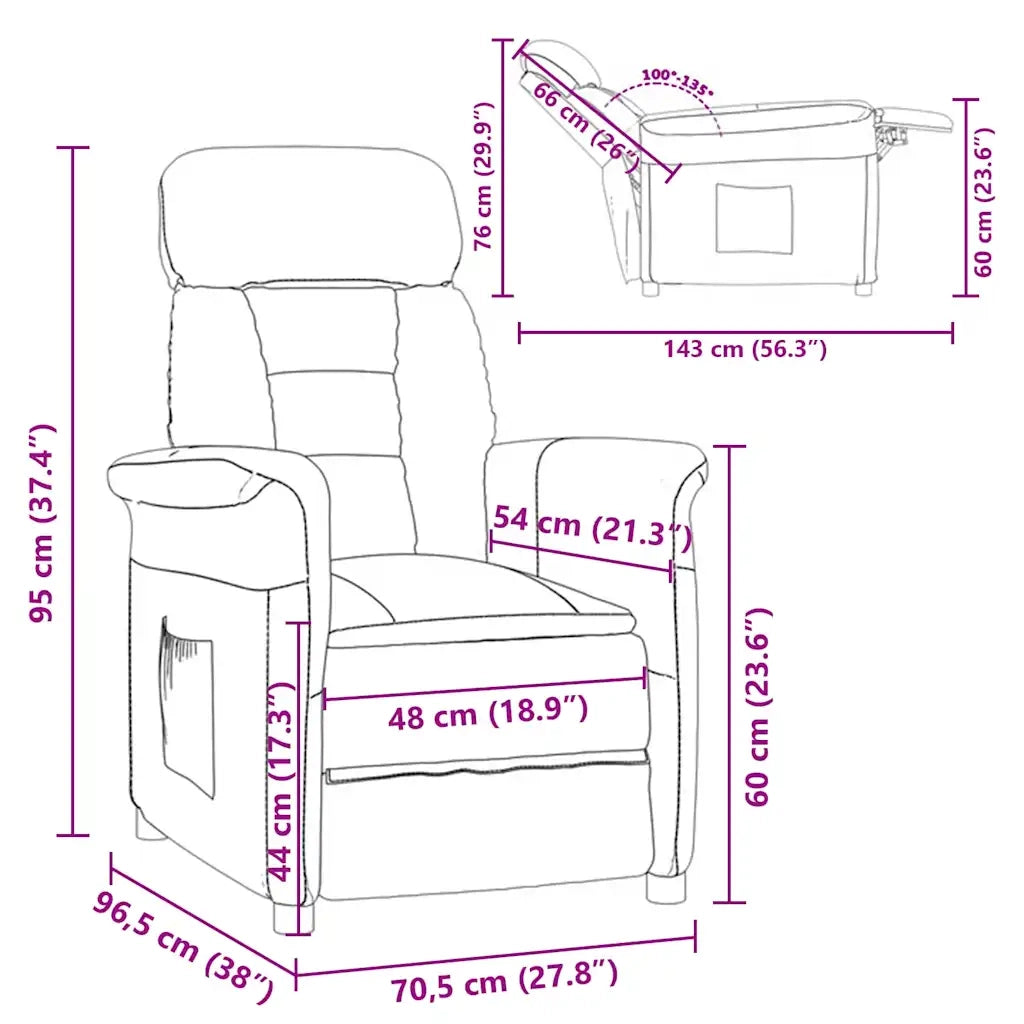 Poltrona | Sedia Relax Grigio scuro Microfibra
