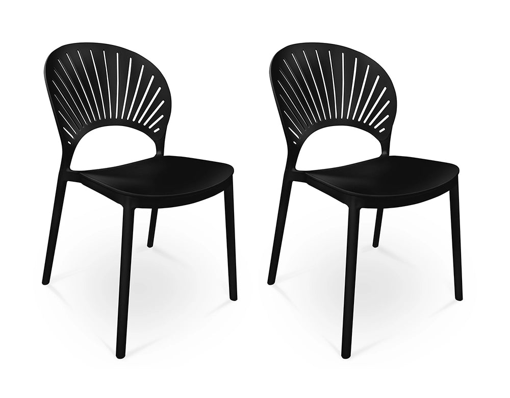 Sedia impilabile in plastica nera - Sunny (2 pz.) - SD10SUPP