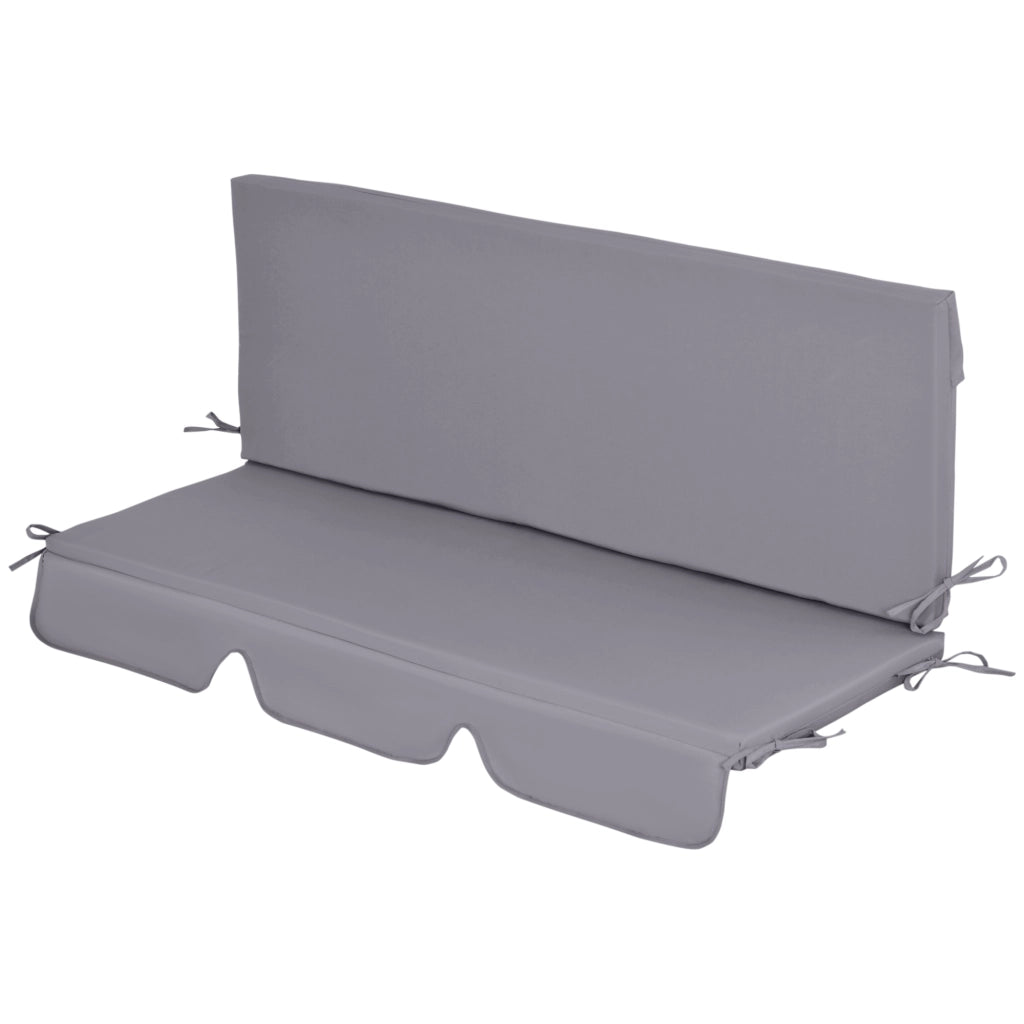 Cuscini per Divano Dondolo da Giardino 3 Posti ¨C Minimal ¨C Grigio, 2 Pezzi 130x45x5 cm