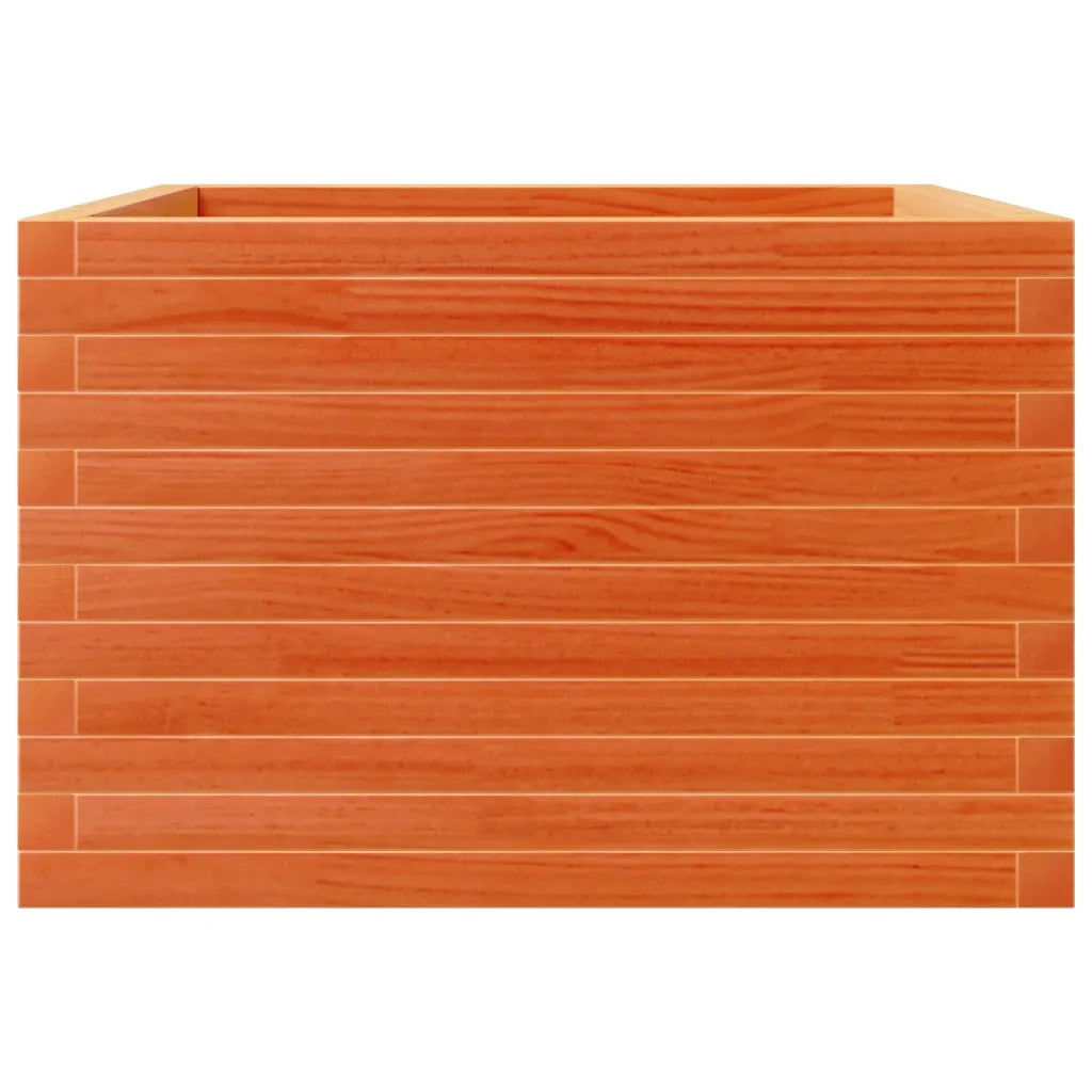 Fioriera | Cassetta per fiori | Vaso Giardino Marrone Cera 70x70x45,5cm Legno Massello Pino