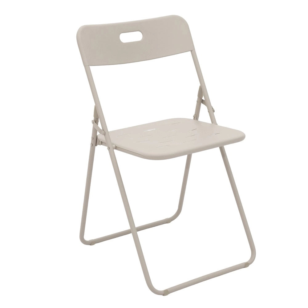 Set Bistr¨° 3 Pezzi Pieghevole - Zephmum- Beige, 2 Sedie e 1 Tavolo, Resistente alle Intemperie