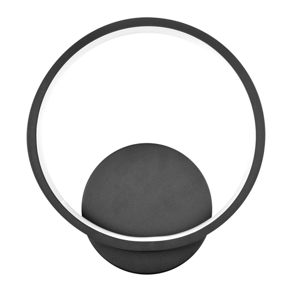 Applique LED moderna 18W 4000K nera ring Polux Roman