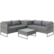 Set da Giardino 4 Pezzi con Divani e Tavolini ¨C Minimal ¨C Acciaio e Rattan