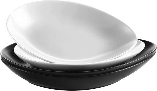Set da tavolo in ceramica Glendale, nero/bianco