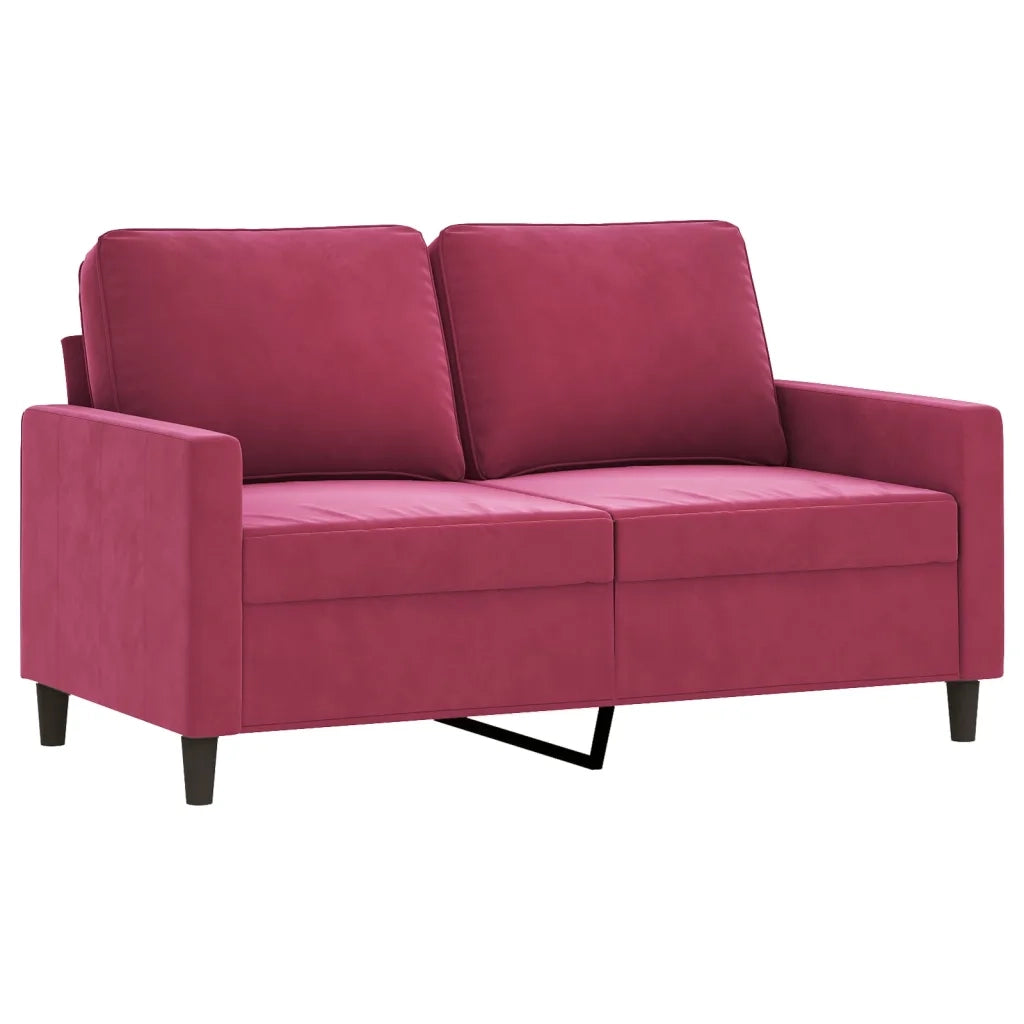 Set di Divani 3 pz con Cuscini Rosso Vino in Velluto 3201510