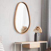 Carcina, Specchio Forma Ovale, 45x70h cm Marrone Rovere