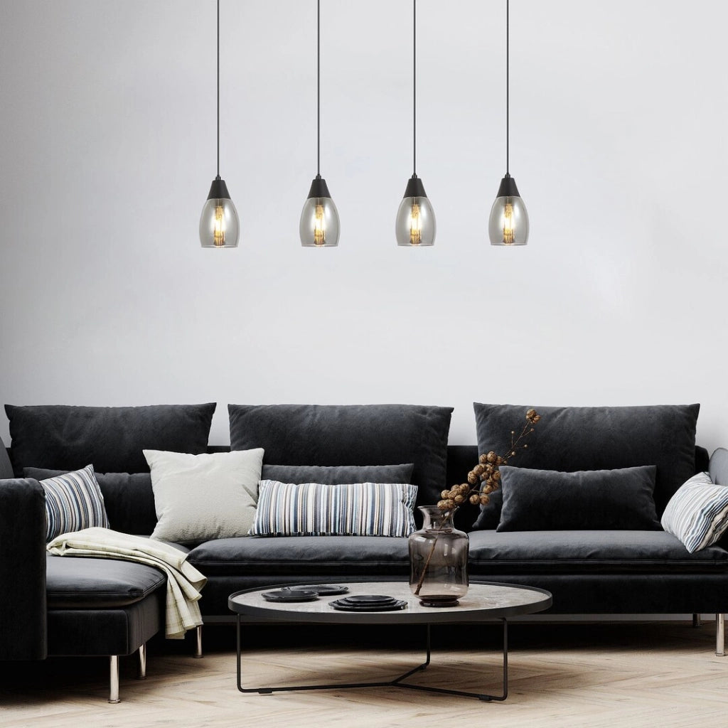 Lampada a sospensione Ilmari Rabalux nera 4xE27 120cm