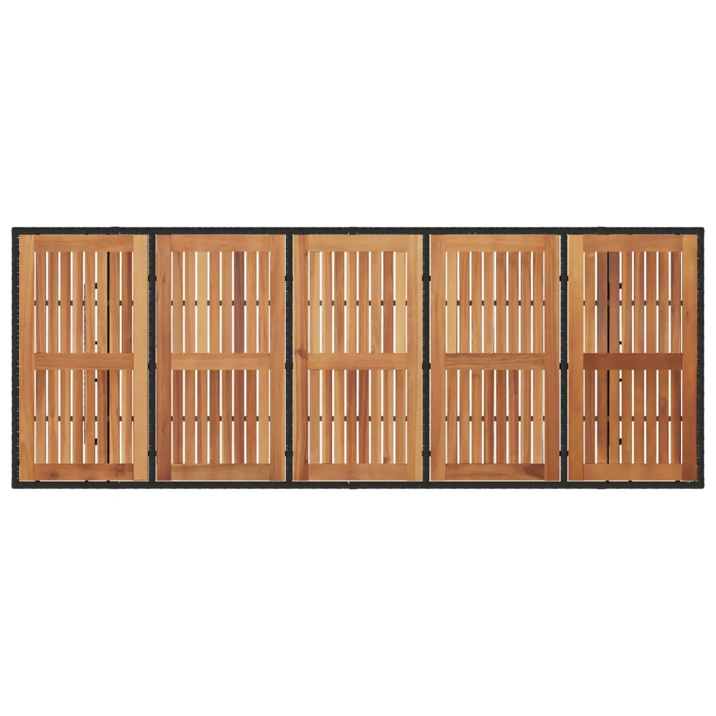 Set da pranzo per esterni 11 pz Nero e Turchese polyrattan 3422378