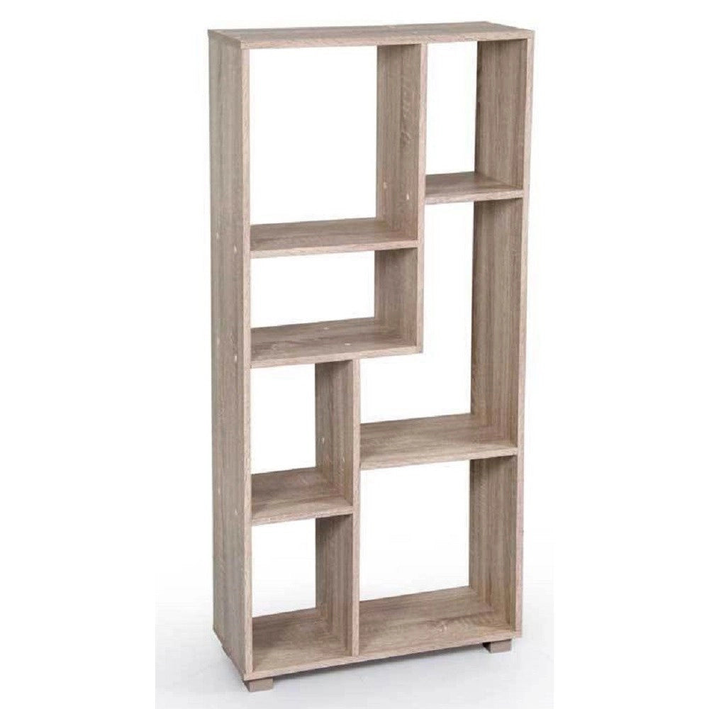 Trade Shop - Libreria Design Moderna Scaffale 7 Ripiani Rovere Casa Uffici 127x60x24cm 750878 -