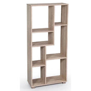 Trade Shop - Libreria Design Moderna Scaffale 7 Ripiani Rovere Casa Uffici 127x60x24cm 750878 -