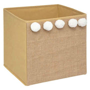 Box in juta con pompon 29x29x29 cm