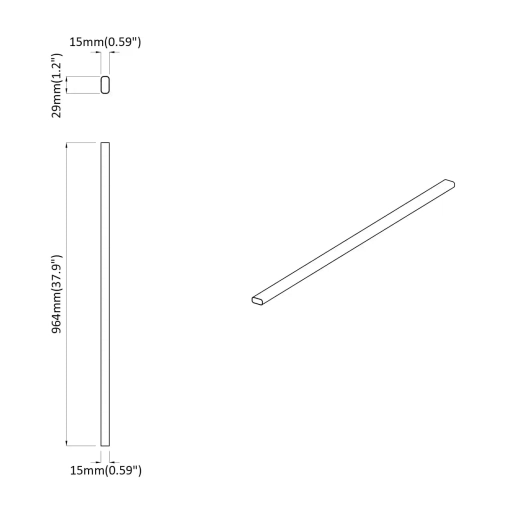 Asta per armadio 12 pcs Argento 964 x 15 x 29 mm 864896
