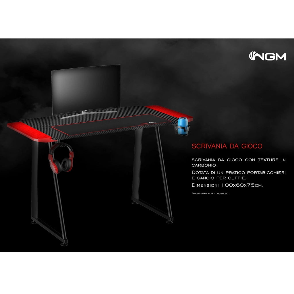 SCRIVANIA DA GAMING NGM GT02 K BLACK