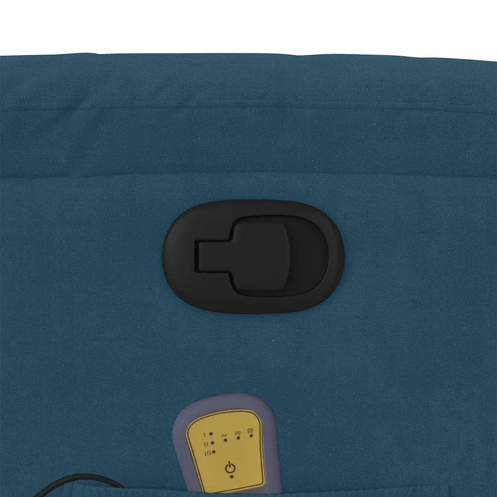 Poltrona Massaggiante Reclinabile Blu in Velluto 373521