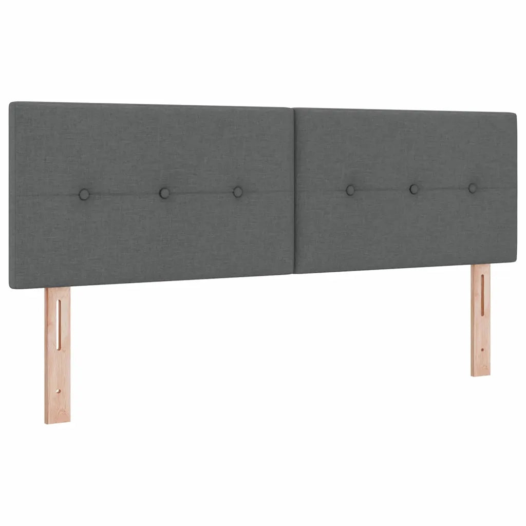 Letto a Sorgente LED con led Grigio scuro 140 x 200 cm Tessuto