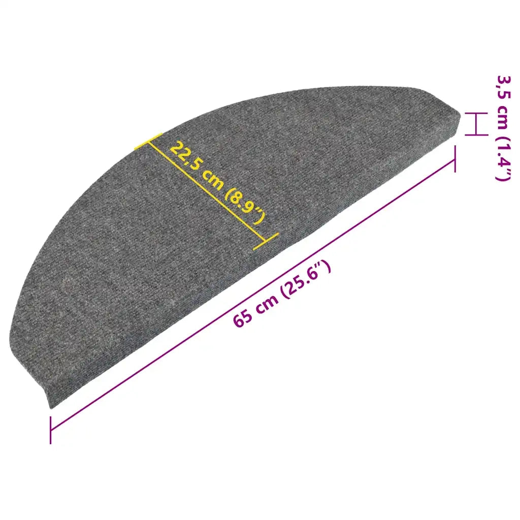 Tappetini Autoadesivi per Scale 30 pz Grigi 65x22,5x3,5 cm 3365912