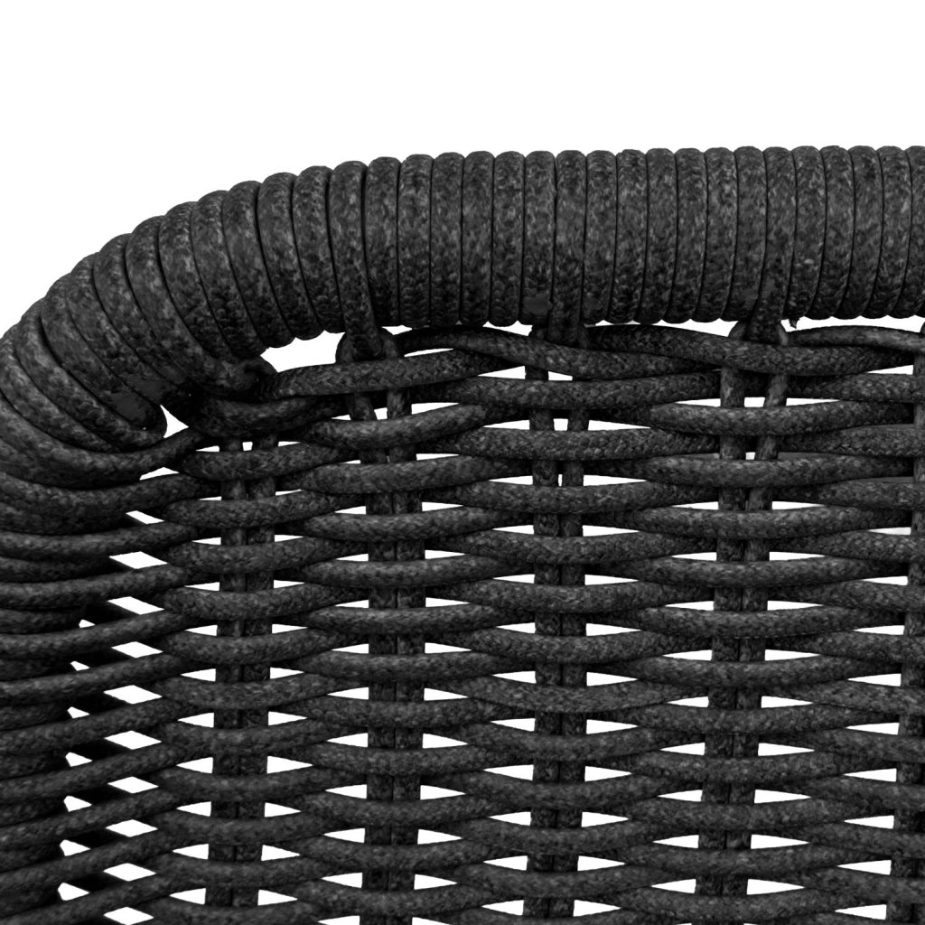 Set 2 poltrone da giardino con poggiapiedi in alluminio e corda,