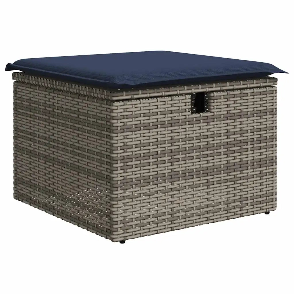 Set Divani da Giardino 7 pz con Cuscini Grigio in Polyrattan 3325597