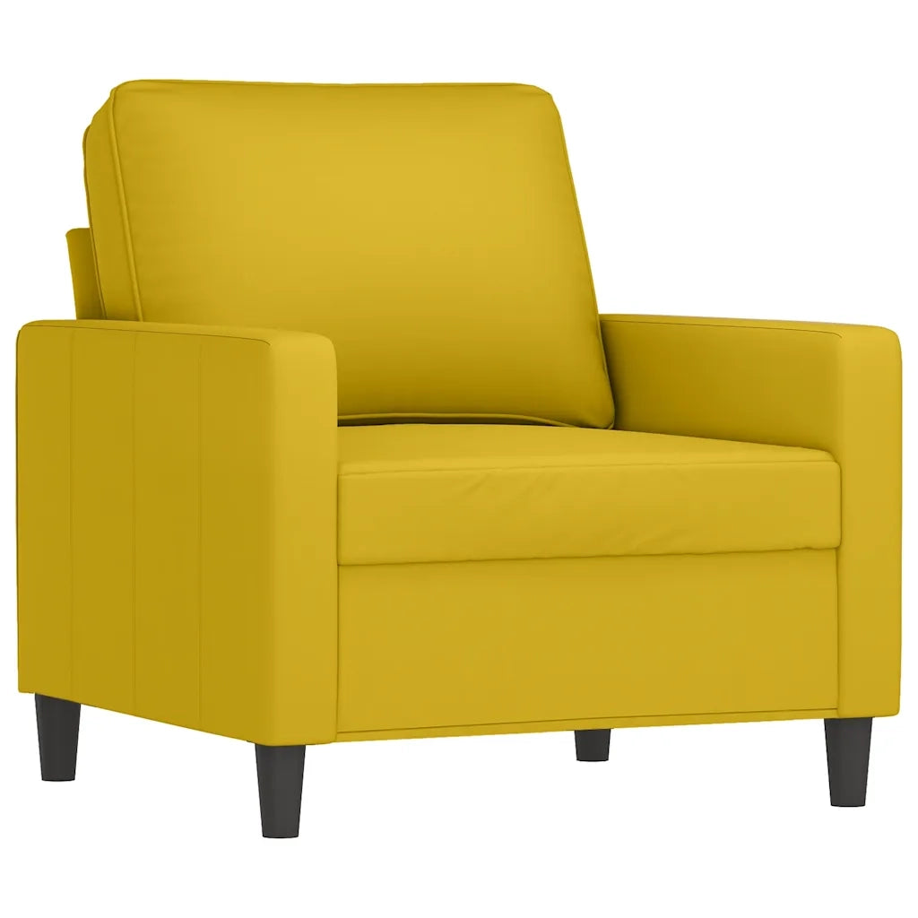 Set di Divani 3 pz con Cuscini giallo in Velluto 3201482