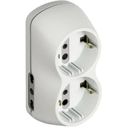ADATTATORE B4 16A 2 SCHUKO/2 BIPASSO BIANCO