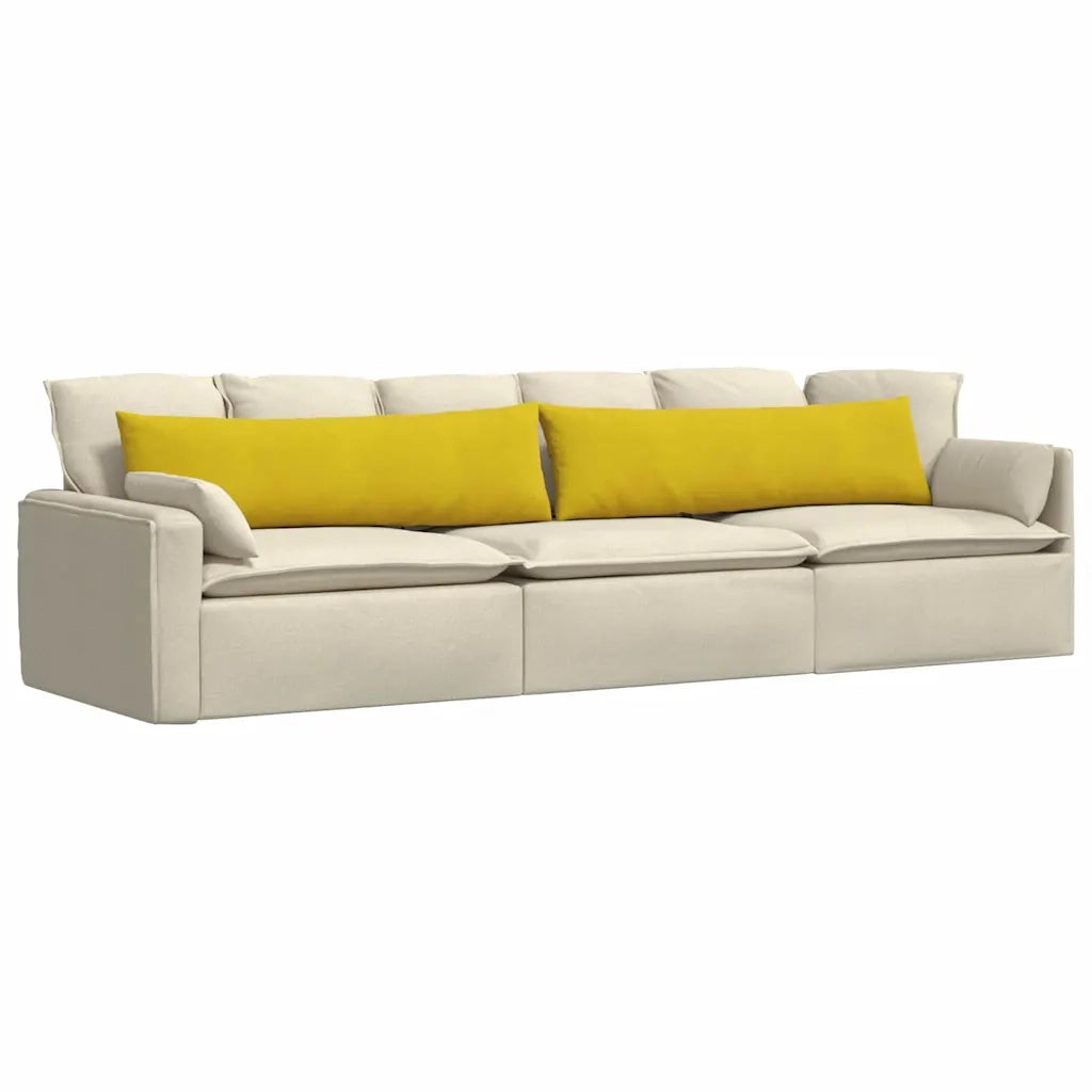 Cuscini da Divano 2 pz-Set di 2 Cuscini per Sofa Giallo 145 x 40 cm Tessuto in Cords