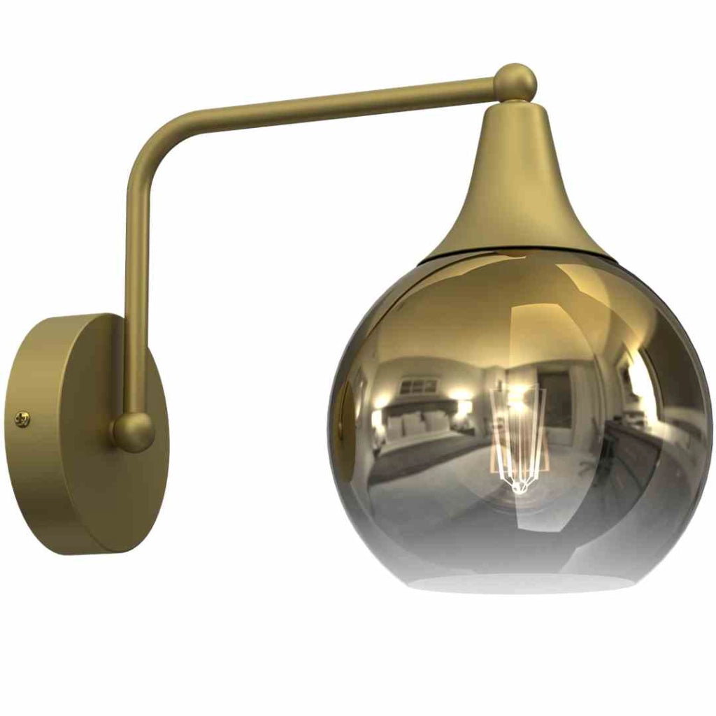 Applique Milagro Gold MLP8399 E27 ottone vetro interno