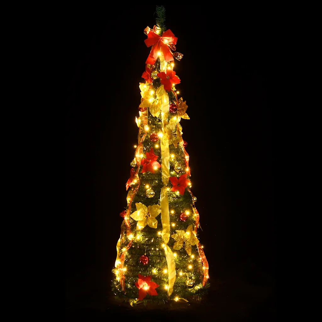Albero di Natale | Decorazioni natalizie Artificiale Pop-up con 100 LED Verde 150 cm