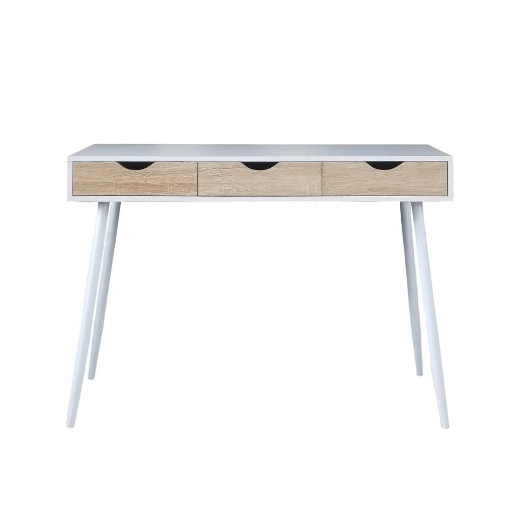 Scrivania FLORIDA 3 cassetti – Color bianco effetto legno – Stile scandinavo