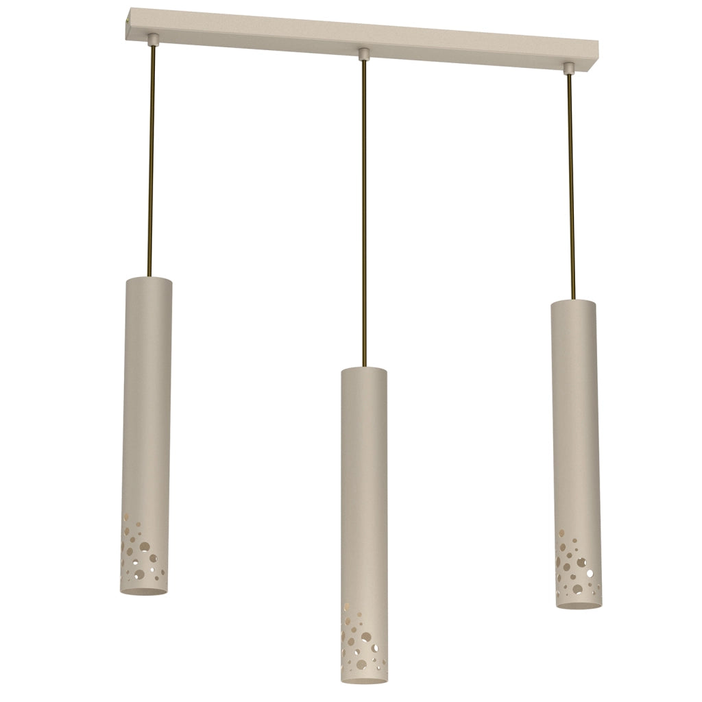 Lampada sospesa Luminex Tibia Buble crema 60cm 3xGU10