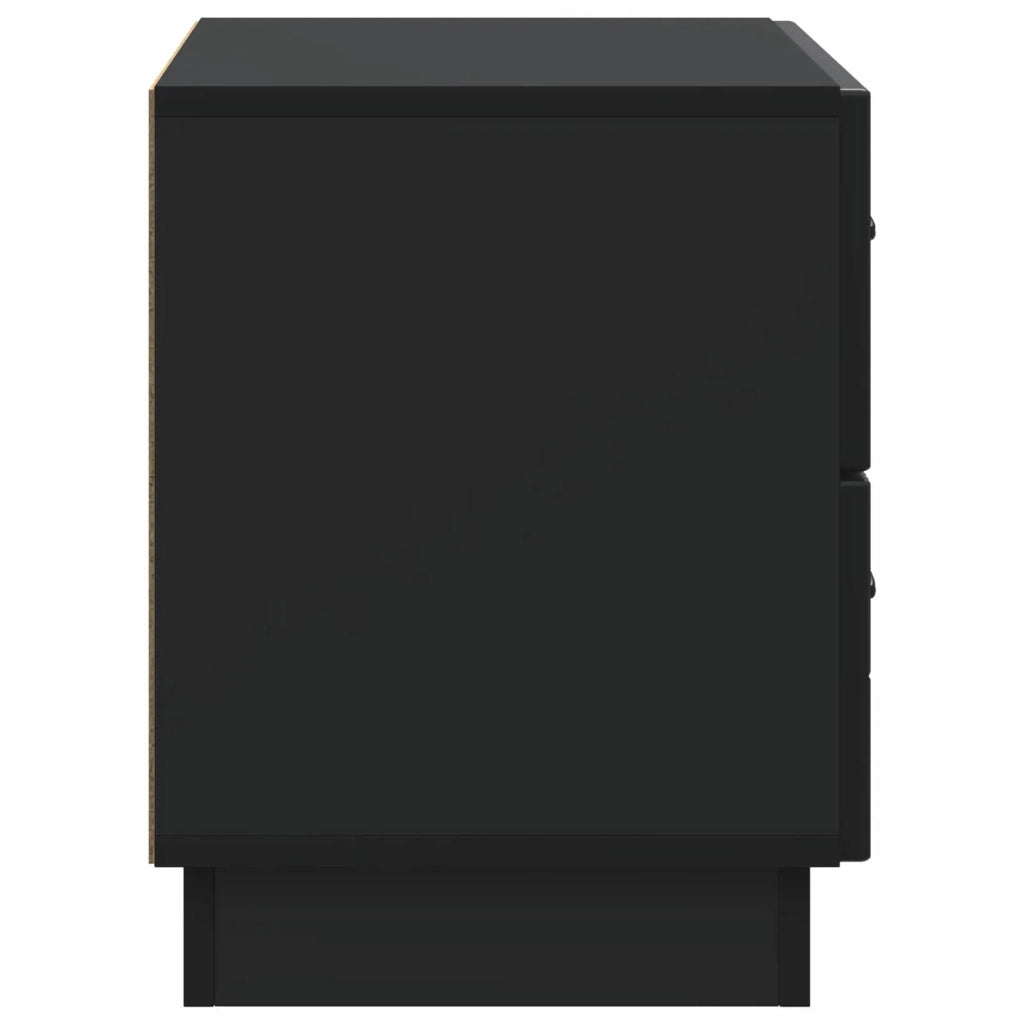 Comodino | Armadio da Notte | Mobiletto da notte Nero 62 x 34,5 x 44,5 cm Legno ingegnerizzato