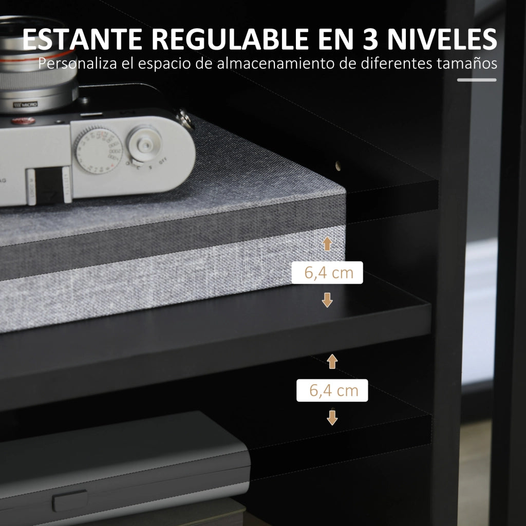 Armadio con Ruote ¨C Minimal ¨C Nero 60x50x65,5 cm