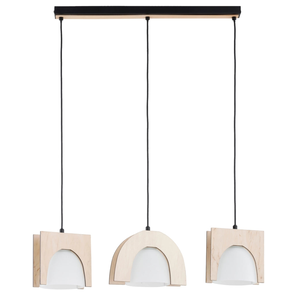 Lampada a sospensione scandi legno/nero 3xE27 FERIO Alfa
