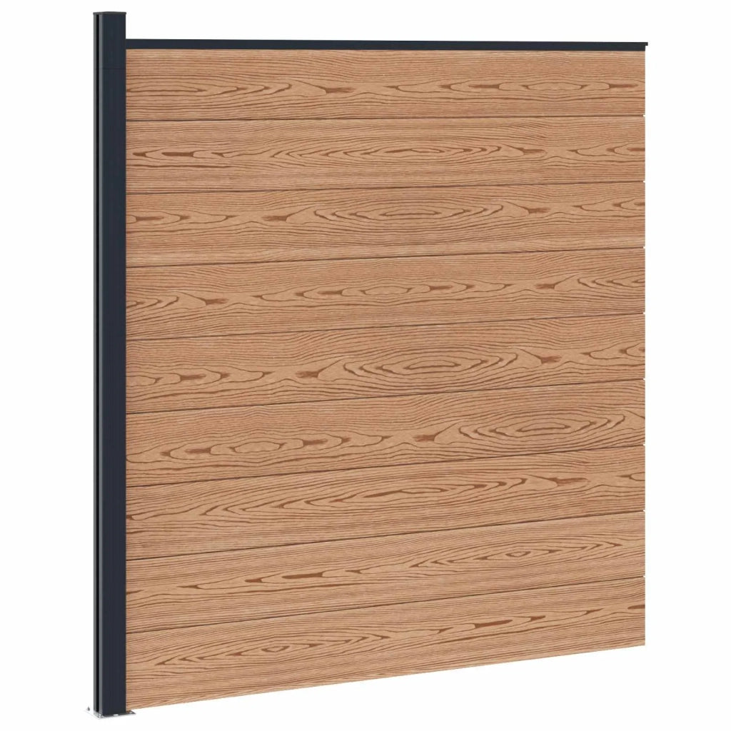 Set di Recinzione 175 x 186 cm WPC e Alluminio Marrone 42039058
