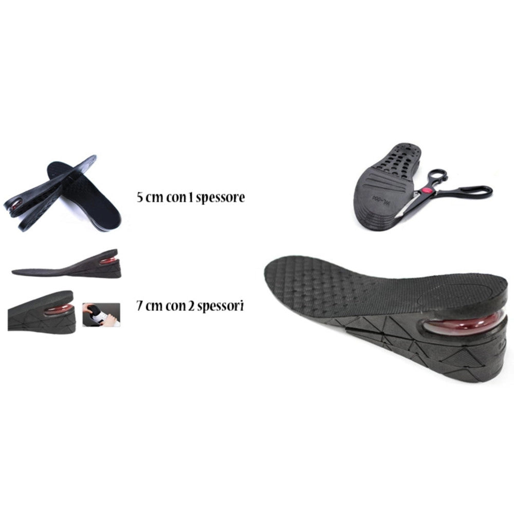 Trade Shop - Coppia Di Solette Alza Tacchi Tacco Per Uomo Nero Alzatacco Per Scarpe Altezza -