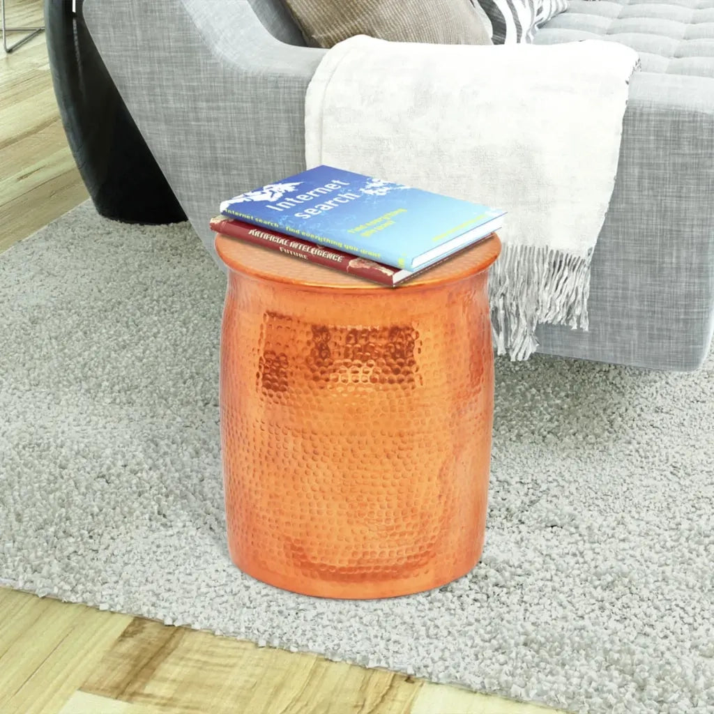 Sgabello/Tavolino Laterale Alluminio Battuto Colore Ottone/Rame 242325