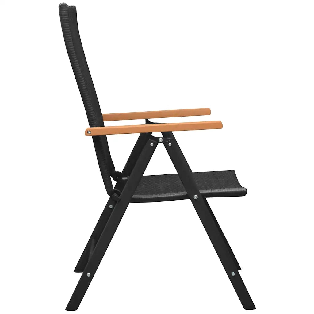 Set da Pranzo da Giardino 3 pz | Set Salotto da Giardino Nero e Marrone