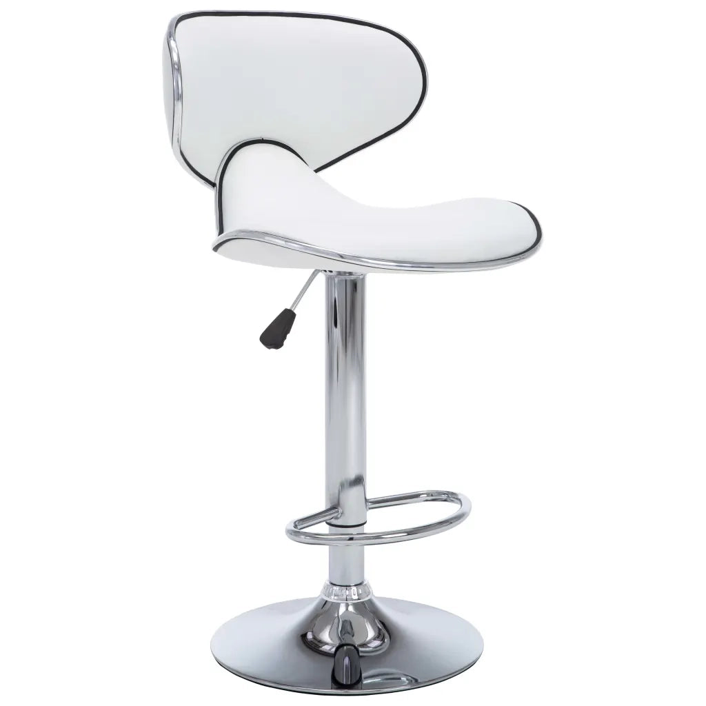 Sgabelli da Bar 2 pz Bianchi in Similpelle 323643